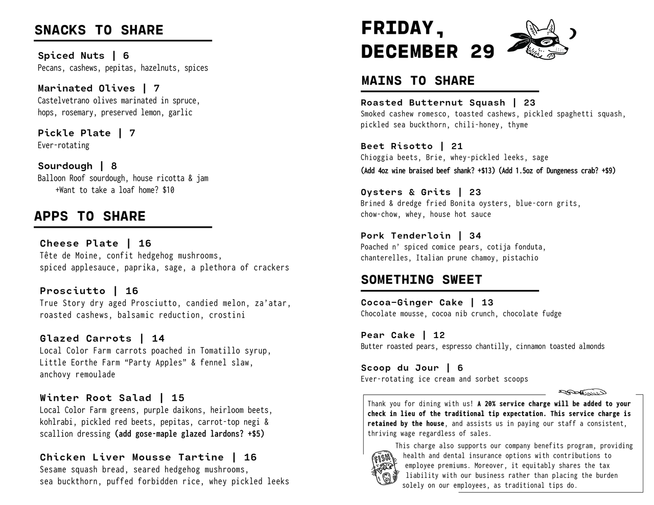 Menu Field Bar & Bottle Shop