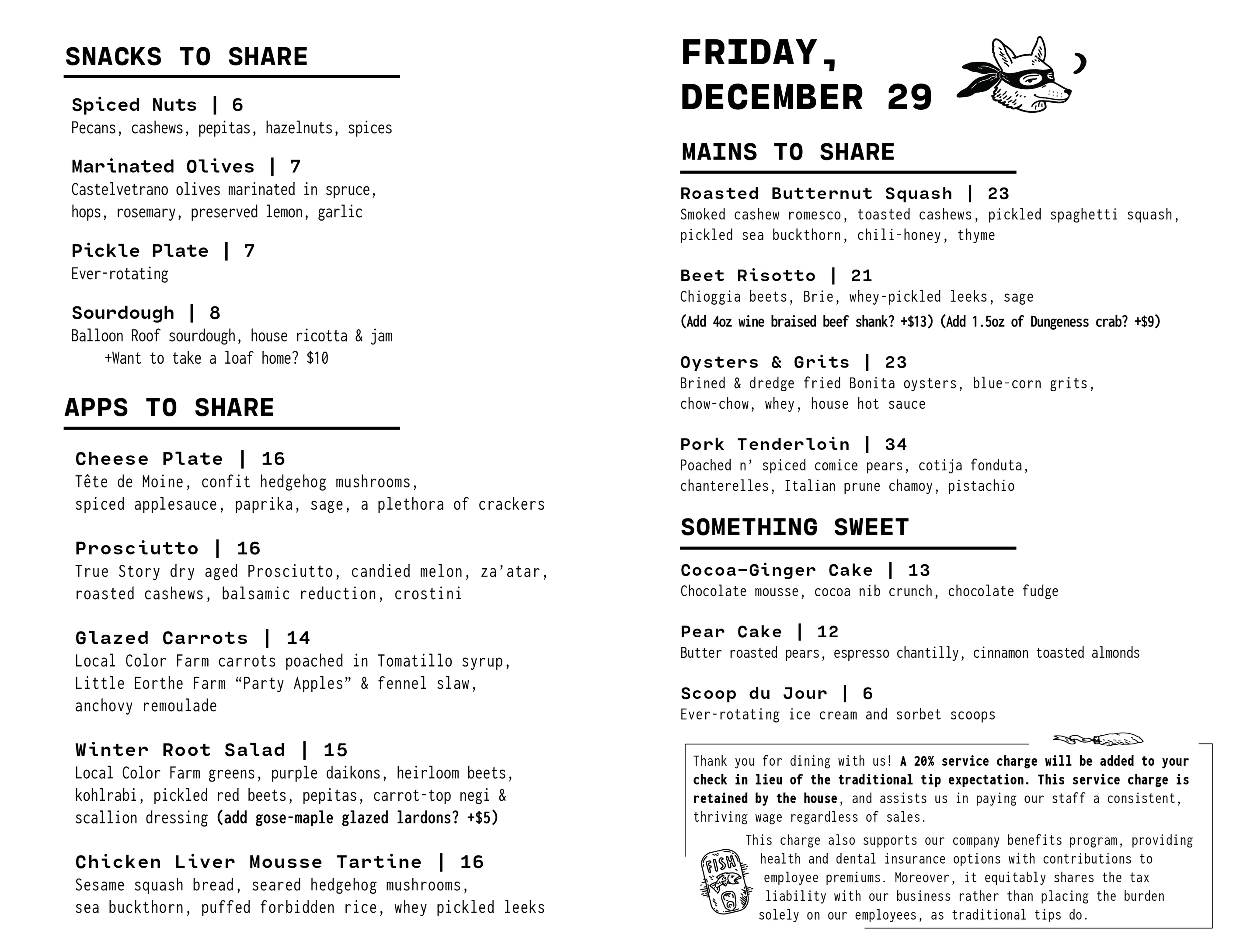 Menu Field Bar & Bottle Shop